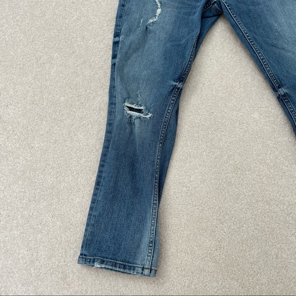 Zara Z1975 Basic Denim Ripped Cropped Jeans - 8 - Picture 3 of 13